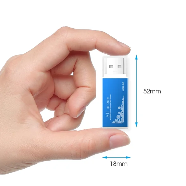 USB 2.0 Card Reader Multi Memory Card Reader All in 1 for SD SDHC TF MS M2 Card Adapter Plug and Play for Laptop Desktop PC - Image 5