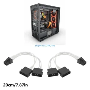G88D Double D 4P to 6PIN Converters Cable for Graphics Card Power Adapter Extension